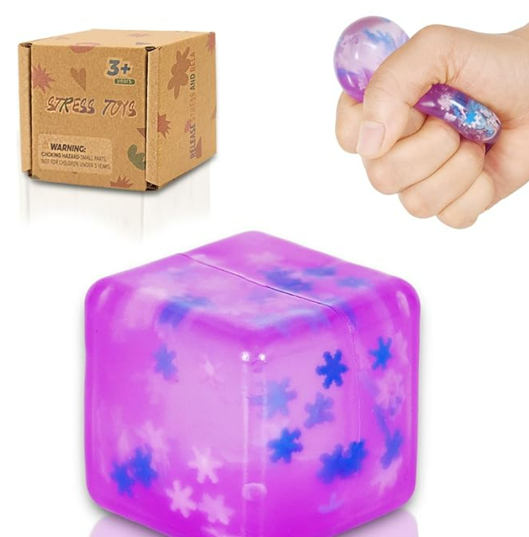 Snowflake Soft Cube Squeeze Toy – small and Medium Ice Cube Stress Relief Toys